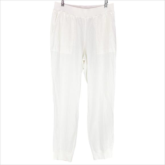 FAHERTY Arlie Day Pant Lightweight Comfortable Joggers in White Size L - Picture 2 of 9